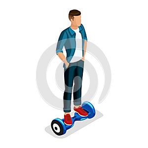 Isometric Boy, Young People Gadgets