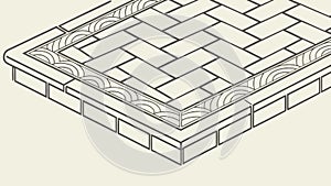 Isometric brick paver pattern, outdoor flooring texture, vector design Generative AI