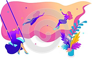 Isometric Bright concept site for create and implement the most daring ideas in drawing. Concept for web design