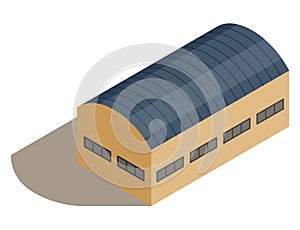 Isometric buiding of grain elevator. Storage of grown harvest. Transrportation of agricultural products. Granary