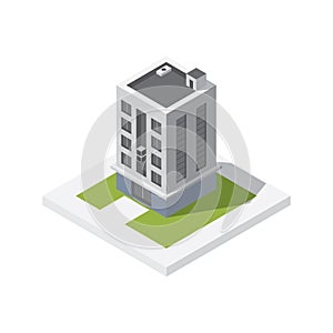 Isometric building icon for web and mobile vector illustraion