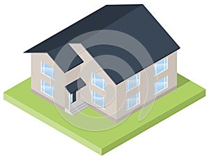 Isometric building. Residential house icon. Vector illustration