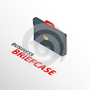 Isometric business briefcase icon isolated 3 d