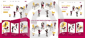 Isometric Business Concept Love Affair at Work