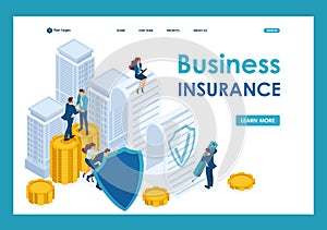 Isometric Businessmen insure their assets