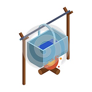 Isometric Camping Pot Icon