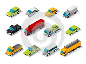 Isometric Car Icons Set