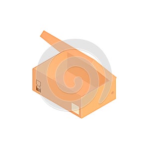 Isometric Cardboard Box Composition