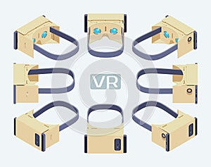 Isometric cardboard virtual reality headset