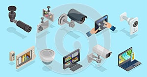 Isometric CCTV Elements Collection