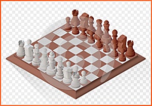 Isometric chess piece chessmen