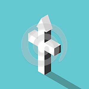 Isometric Christian cross, arrow