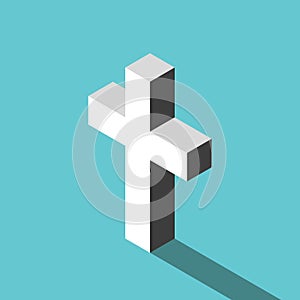 Isometric Christian cross, flat