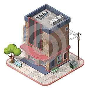 Isometric cinema building