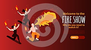 Isometric Circus Horizontal Banner