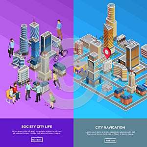 Isometric City Banners
