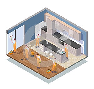 Isometric Colored Cleaning Composition