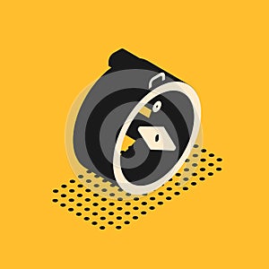 Isometric Compass icon isolated on yellow background. Windrose navigation symbol. Wind rose sign. Vector