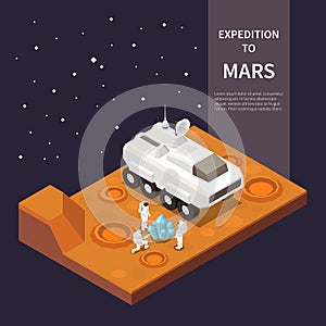Space Ship Isometric Composition