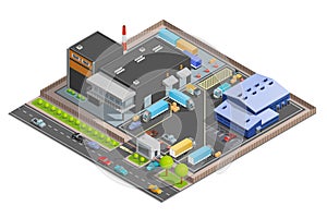 Isometric Composition OF Warehouse