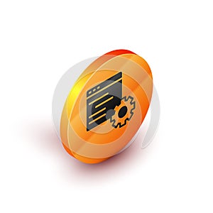Isometric Computer api interface icon isolated on white background. Application programming interface API technology