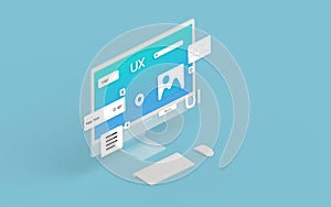 Isometric computer display with user interface modules