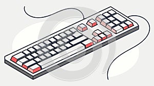 Isometric computer keyboard for digital technology work, vector design Generative AI