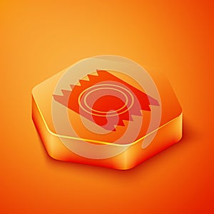 Isometric Condom in package safe sex icon isolated on orange background. Safe love symbol. Contraceptive method for male