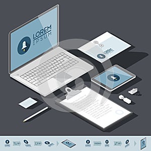 Isometric corporate identity template