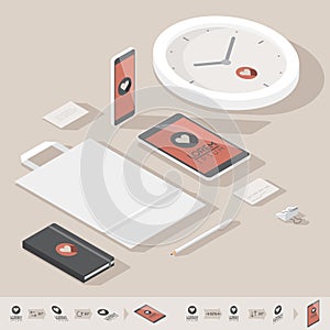 Isometric corporate identity template