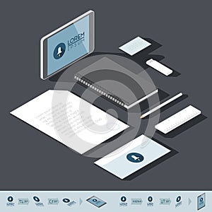 Isometric corporate identity template