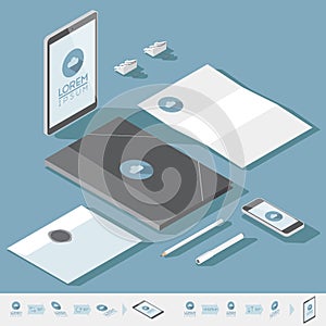 Isometric corporate identity template