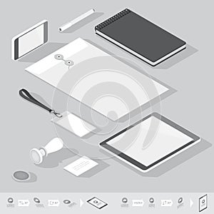 Isometric corporate identity template