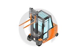 Isometric counterbalance forklift truck without load. photo