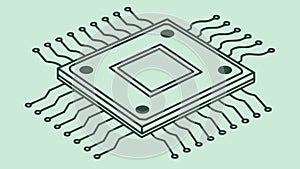Isometric CPU Microchip Icon for Technology, vector design Generative AI