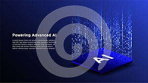 Isometric cpu processor. Chipset concept. high-tech computing power and artificial intelligence. Vector illustration.