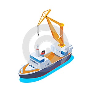 Isometric Crane Ship