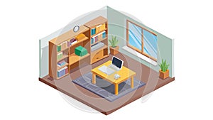Isometric Creative Workspace Office Corner, vector design Generative AI