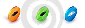 Isometric Croissant icon isolated on white background. Circle button. Vector