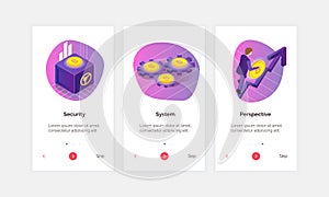 Isometric Cryptocurrency Banners Set