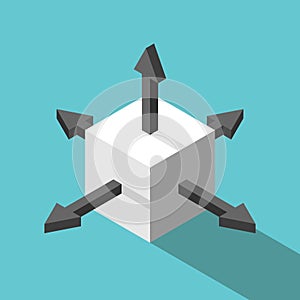 Isometric cube, arrows, directions