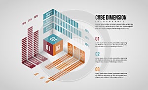 Isometric Cube Dimension Infographic