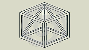 Isometric Cube Frame, Geometric Design, vector design Generative AI