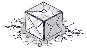 Isometric Cube Grid Design: Abstract Geometric Pattern, vector design Generative AI