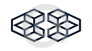 Isometric Cube Pattern Vector: Geometric Building Blocks Design, vector design Generative AI