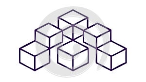 Isometric Cube Stack Purple Abstract Design, vector design Generative AI