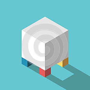 Isometric cube, support, teamwork