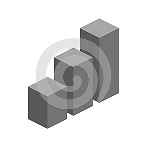 Isometric cubes. 3d graph vector illustration