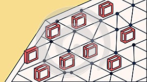 Isometric cubes, 3D geometric structure vector design Generative AI