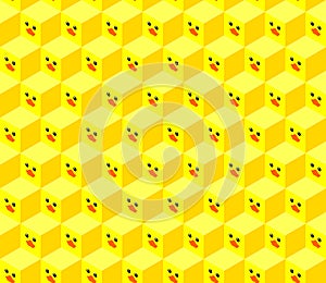 Isometric cubes with flat design duck face